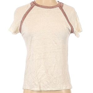 MAJE Ivory Embroidered Cropped Baby Tee